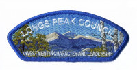 Longs Peak Council Investment in Character and Leadership Longs Peak Council #62 merged with Greater Wyoming Council