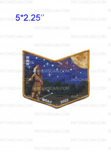 Patch Scan of Golden Sun Lodge 492 NOAC 2022 Moon Bottom Piece (Gold) 