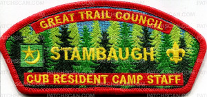Patch Scan of Great Trailk Council STAMBAUGH CSP Cub Resident Camp 