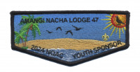 Amangi Nacha Lodge 47 NOAC 2024 Flap (Black) Golden Empire Council #47