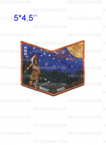 Patch Scan of Golden Sun Lodge 492 NOAC 2022 Moon Bottom Piece (Orange) 