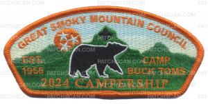 Patch Scan of GSMC 2024 Campership Since 1955 CSP orange border