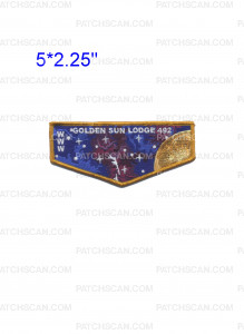 Patch Scan of Golden Sun Lodge 492 NOAC 2022 Moon Flap (Gold) 