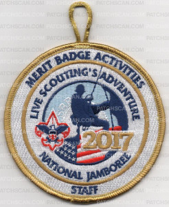 Patch Scan of 2017 Jamboree Merit Badge Activities Staff (PO 87142)