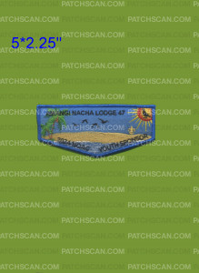 Patch Scan of Amangi Nacha Lodge 47 NOAC 2024 Flap (Blue Metallic)