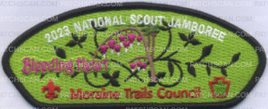 Patch Scan of 455243- 2023 National Scout Jamboree - Bleeding heart 