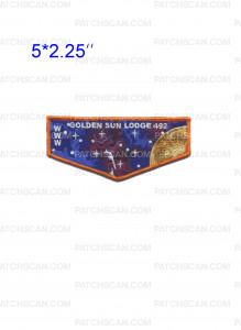 Patch Scan of Golden Sun Lodge 492 NOAC 2022 Moon Flap (Orange) 