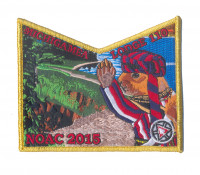 K124300 - Calumet Council - NOAC Patch Michigamea Squirrel Pocket (Gold Metallic) Calumet Council #152