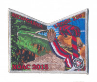 K124301 - Calumet Council - NOAC Patch Michigamea Squirrel Pocket (Silver Metallic) Calumet Council #152