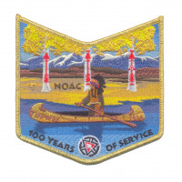 K123820 - TUPWEE 536 100 YEARS OF SERVICE - NOAC  POCKET PATCH (GOLD METALLIC) Rocky Mountain Council #63