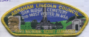 Patch Scan of 450431- 2023 National Scout Jamboree  Oakridge Cemeterey