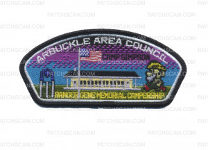Patch Scan of Arbuckle Area Council Ranger Gene Memorial CSP black border