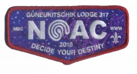 Guneukitschik Lodge 3017 NOAC Flap - Red Metallic Border Mason-Dixon Council #221(not active) merged with Shenandoah Area Council