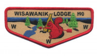 Wisawanik Lodge 190 flap red border Arbuckle Area Council #468
