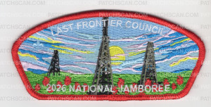 Patch Scan of Last Frontier Council 2026 NJ Oil Derricks JSP red border