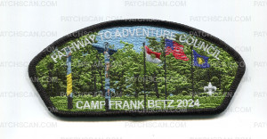 Patch Scan of Pathway to Adventure Council Camp Frank Betz 2024 CSP black border