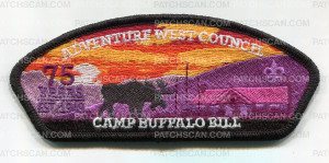 Patch Scan of Adventure West Council Camp Buffalo Bill 75 Years CSP