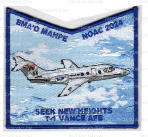 Patch Scan of Ema'o Mahpe NOAC 2024 T-1 Vance AFB pocket patch blue bdr