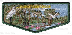 Patch Scan of O-Shot Caw Lodge flap green border