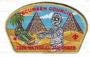 Patch Scan of Tecumseh Council 2026 Jamboree (Mummy) Gold Metallic