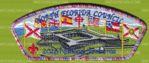 Patch Scan of North Florida Council 2026 Jamboree set - Fort/Flags
