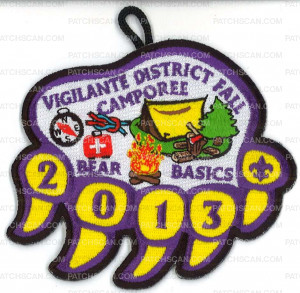 Patch Scan of X170836A VIGILANTE DISTRICT FALL CAMPOREE 2013