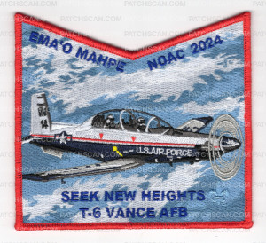 Patch Scan of Ema'O Mahpe NOAC 2024 T-6 Vance AFB pocket patch red border