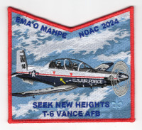 Ema'O Mahpe NOAC 2024 T-6 Vance AFB pocket patch red border Cimarron Council #474