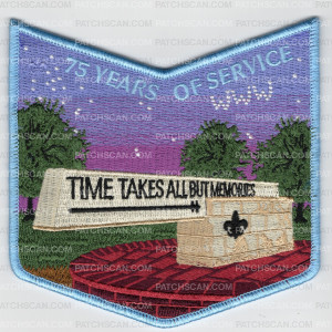 Patch Scan of Mitigwa Lodge 75th Memories Pocket Piece (Light blue)