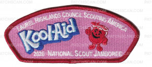 Patch Scan of Laurel Highlands Council 2026 Jamboree Set (Kool Aid)