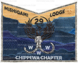 Patch Scan of MISHIGAMI CHIPPEWA SKULL CHEVRON