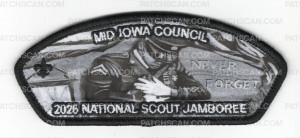 Patch Scan of Mid-Iowa Council 2026 National Jamboree Art Set (Never Forget CSP) Ghosted