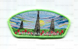 Patch Scan of Last Frontier Council 2026 NJ Oil Derricks JSP lt green bdr