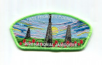 Last Frontier Council 2026 NJ Oil Derricks JSP lt green bdr Cimarron Valley Council #473 merged with Last Frontier