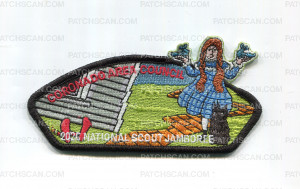 Patch Scan of Coronado Area Council 2026 girl with slippers JSP black border