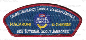 Patch Scan of Laurel Highlands Council 2026 Jamboree Set (Mac N Cheese)