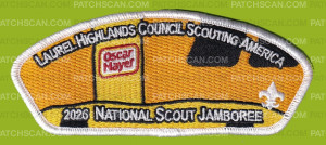 Patch Scan of Laurel Highlands Council 2026 Jamboree Set (Oscar Mayer) White