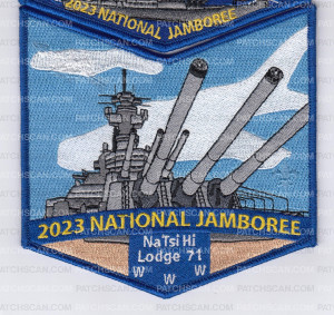 Patch Scan of Monmouth Council 2023 National Jamboree Flap Set