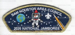Patch Scan of Sam Houston Area Council Jamboree 2026 (Space/Gold)