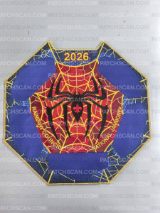 Patch Scan of Rainbow Council 2026 NJ Spider Center patch gold met border