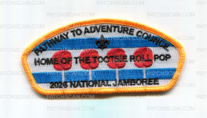 Patch Scan of Pathway to Adventure Council 2026 NJ Tootsie Roll Pop JSP gold border