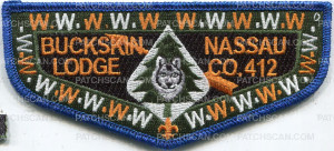 Patch Scan of Buckskin Lodge Flaps METALLIC BLUE BORDER