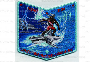 Patch Scan of 2024 NOAC Pocket Patch Surfing Bull (PO 101770)