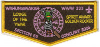 Wahunsenakah 333 Lodge of the Year flap Colonial Virginia Council #595