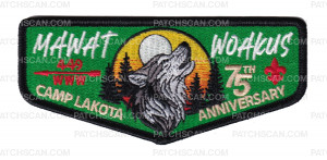 Patch Scan of Mawat Woakus - Camp Lakota 75th Anniversary - OA Pocket Flap
