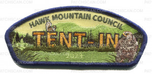 Patch Scan of Tent-In with navy blue border