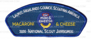 Patch Scan of Laurel Highlands Council 2026 Jamboree Set (Mac N Cheese) Blue
