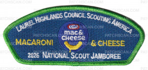 Patch Scan of Laurel Highlands Council 2026 Jamboree Set (Mac N Cheese) Green