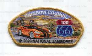 Patch Scan of Rainbow Council 2026 NJ orange car gold met bdr