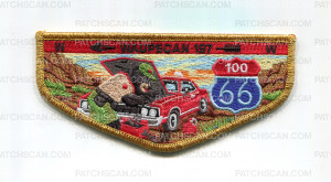 Patch Scan of Waupecan 197 100 Rt 66 flap gold met border